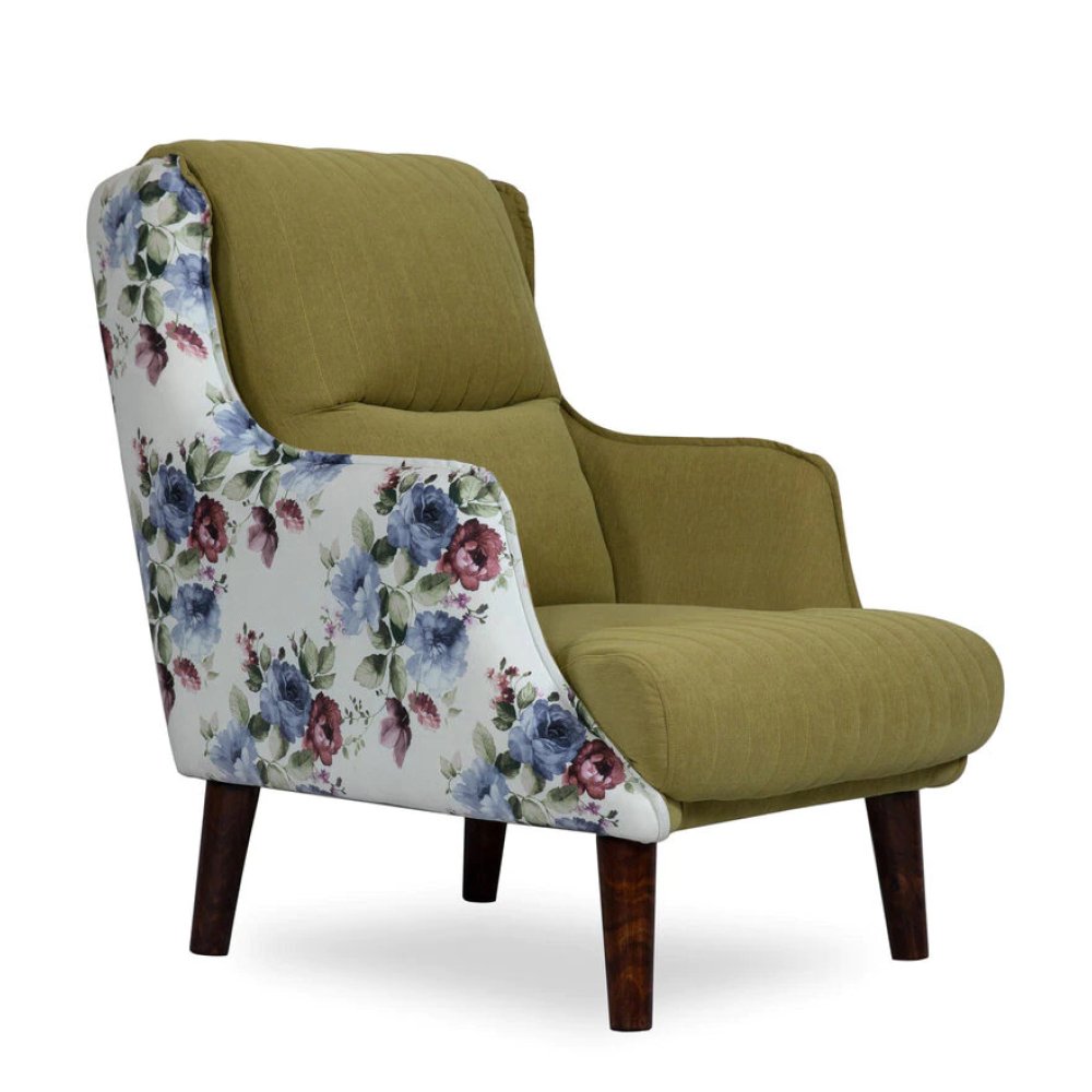 Jerrish Fabric Lounge Chair in Green Color image