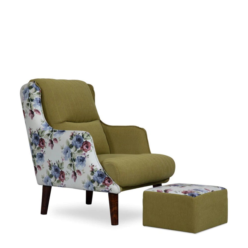 Jerrish Fabric Lounge Chair in Green Color image