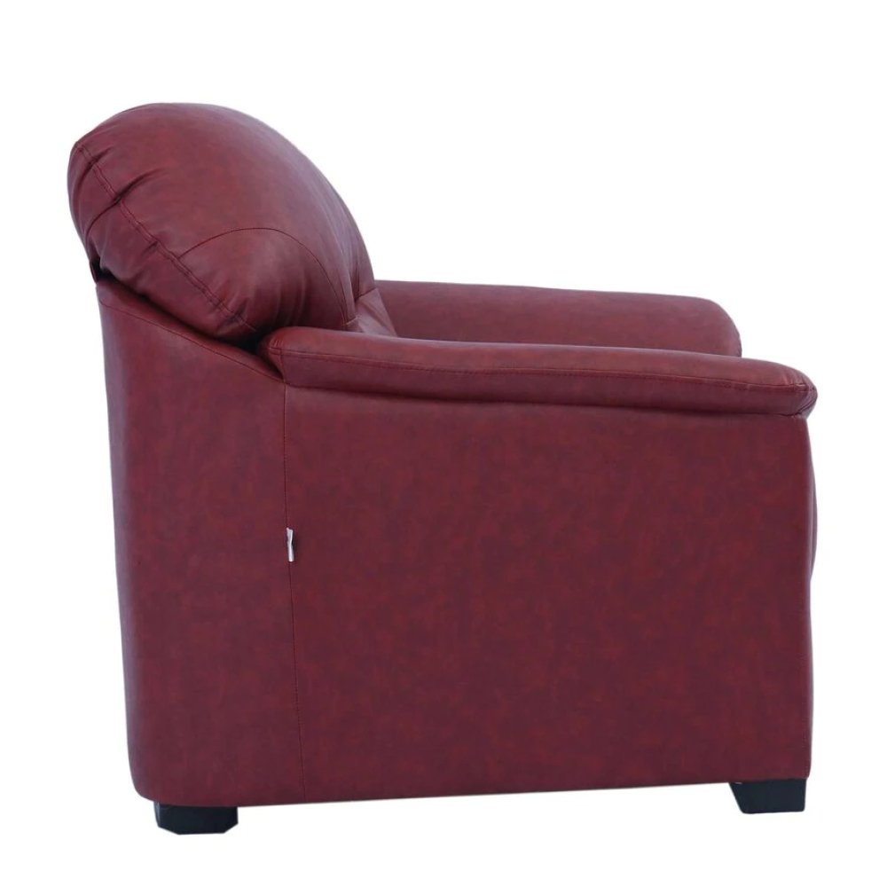 Croma Leatherette 1 Seater Sofa in Cherry Color image