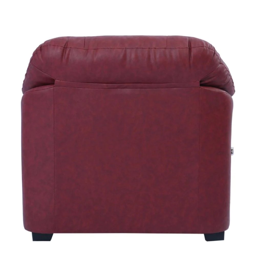 Croma Leatherette 1 Seater Sofa in Cherry Color image