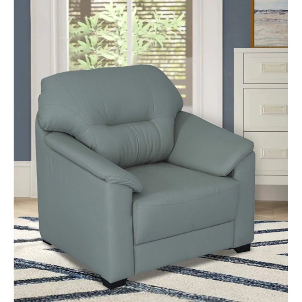Croma Leatherette 1 Seater Sofa in Grey Color image