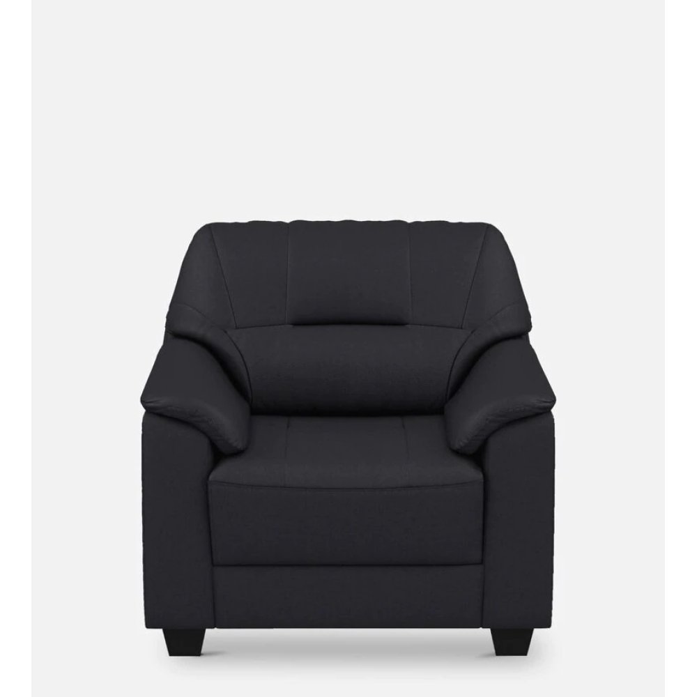 Croma Leatherette 1 Seater Sofa in Black Color image