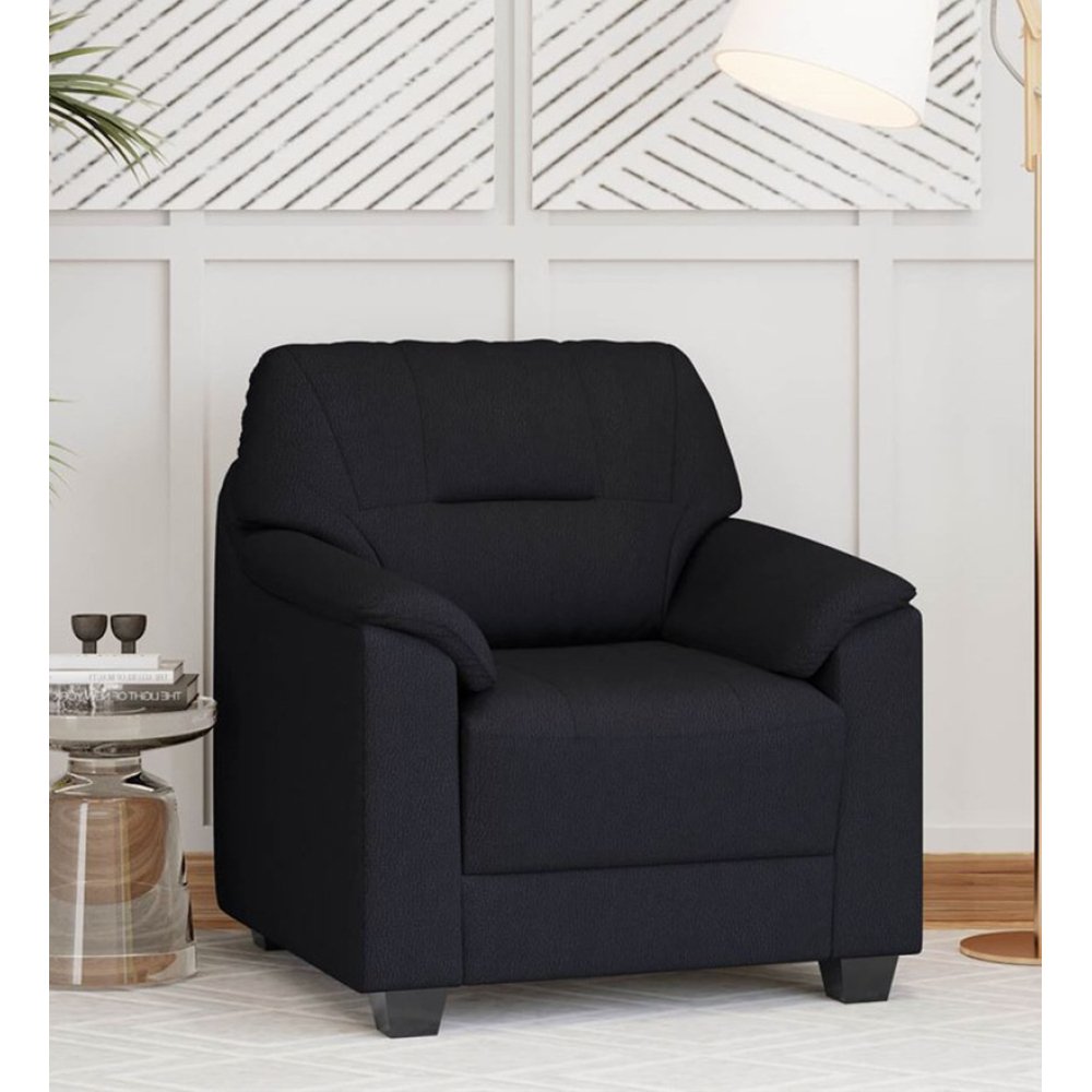 Croma Leatherette 1 Seater Sofa in Black Color image