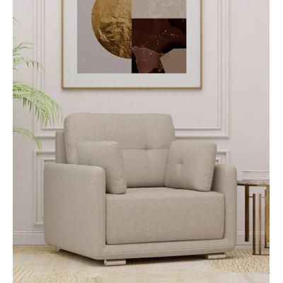 Cedar Fabric 1 Seater Sofa in Beige Color