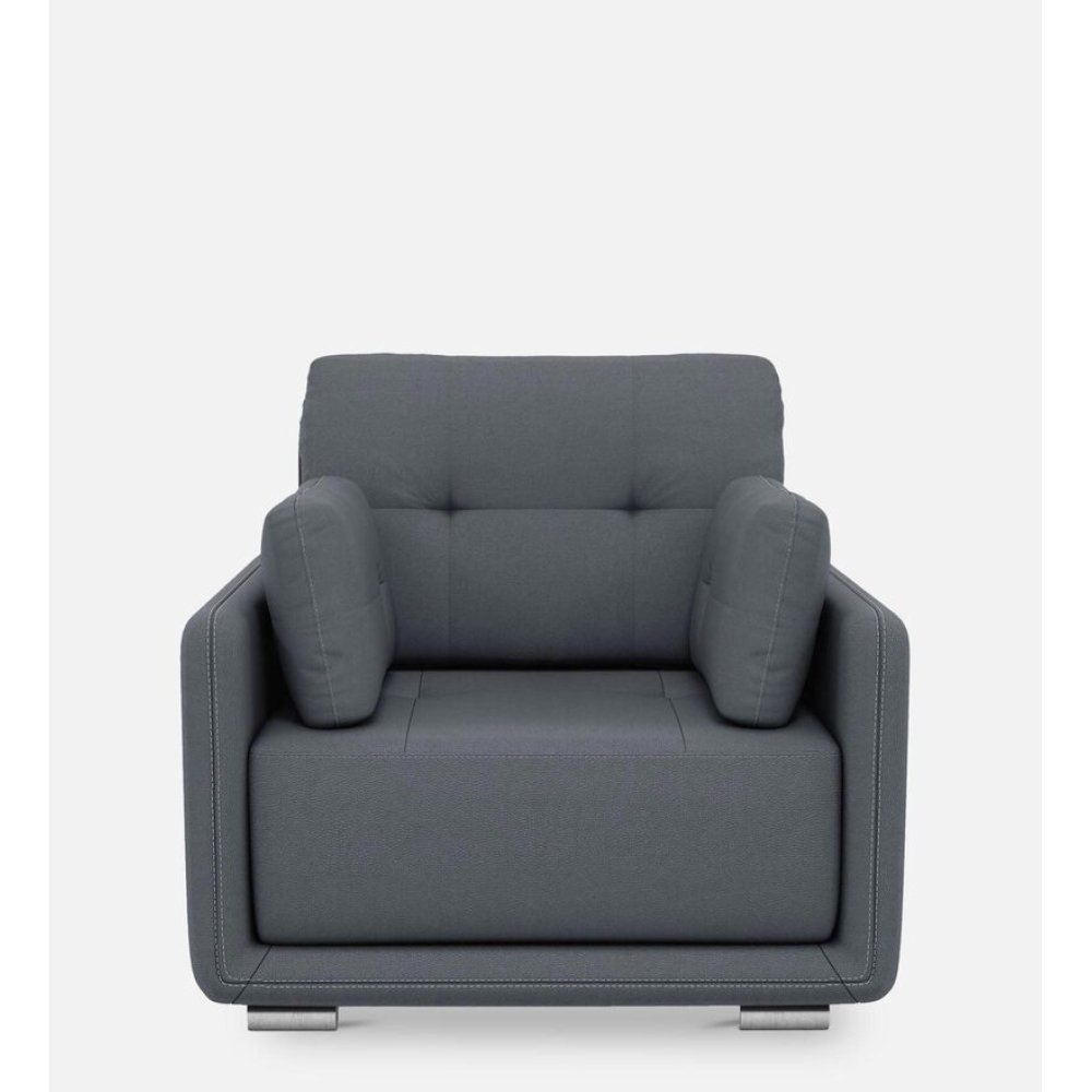 Cedar Leatherette 1 Seater Sofa in Grey Color image