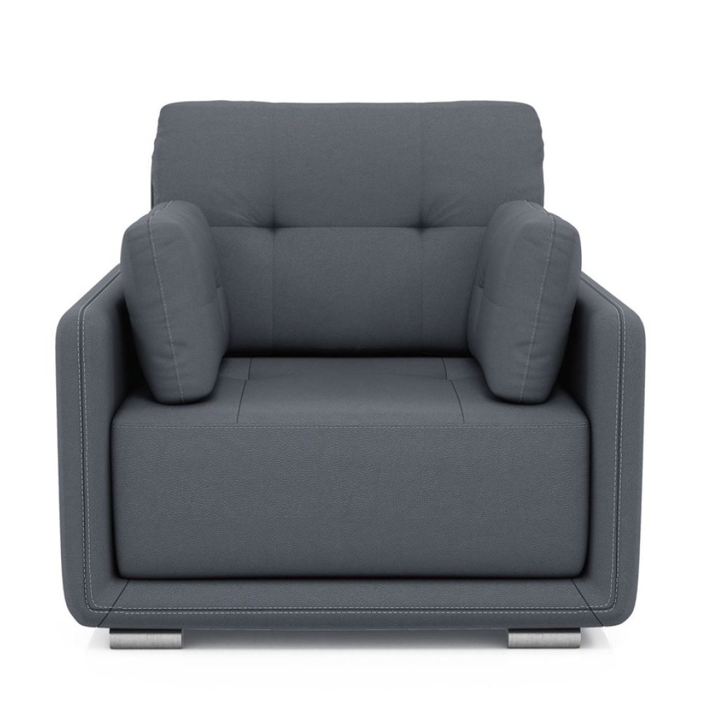 Cedar Leatherette 1 Seater Sofa in Grey Color image