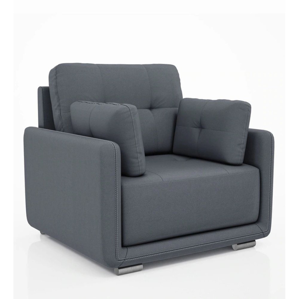 Cedar Leatherette 1 Seater Sofa in Grey Color image