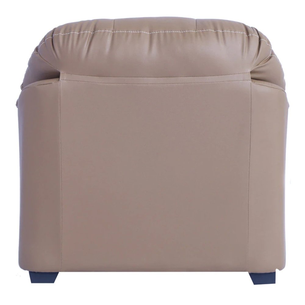 Croma Leatherette 1 Seater Sofa in Tan Brown Color image
