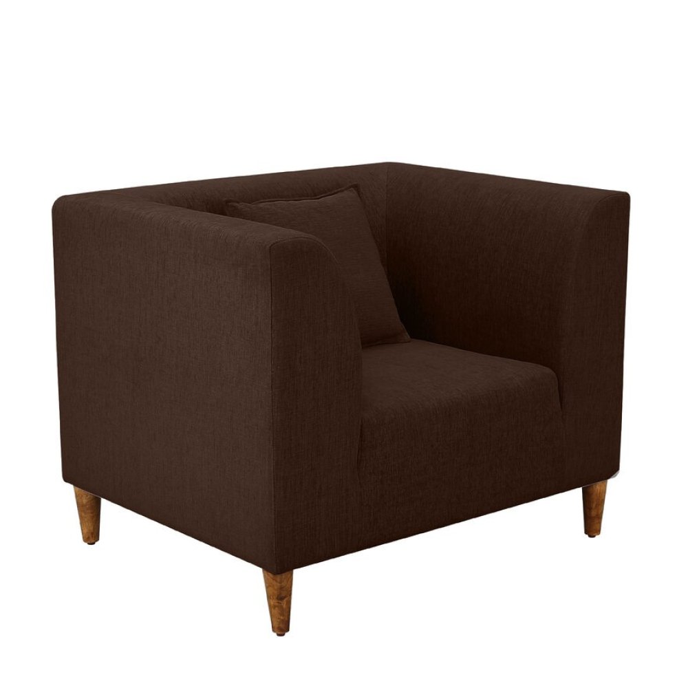 Armando Fabric 1 Seater Sofa In Brown Color image