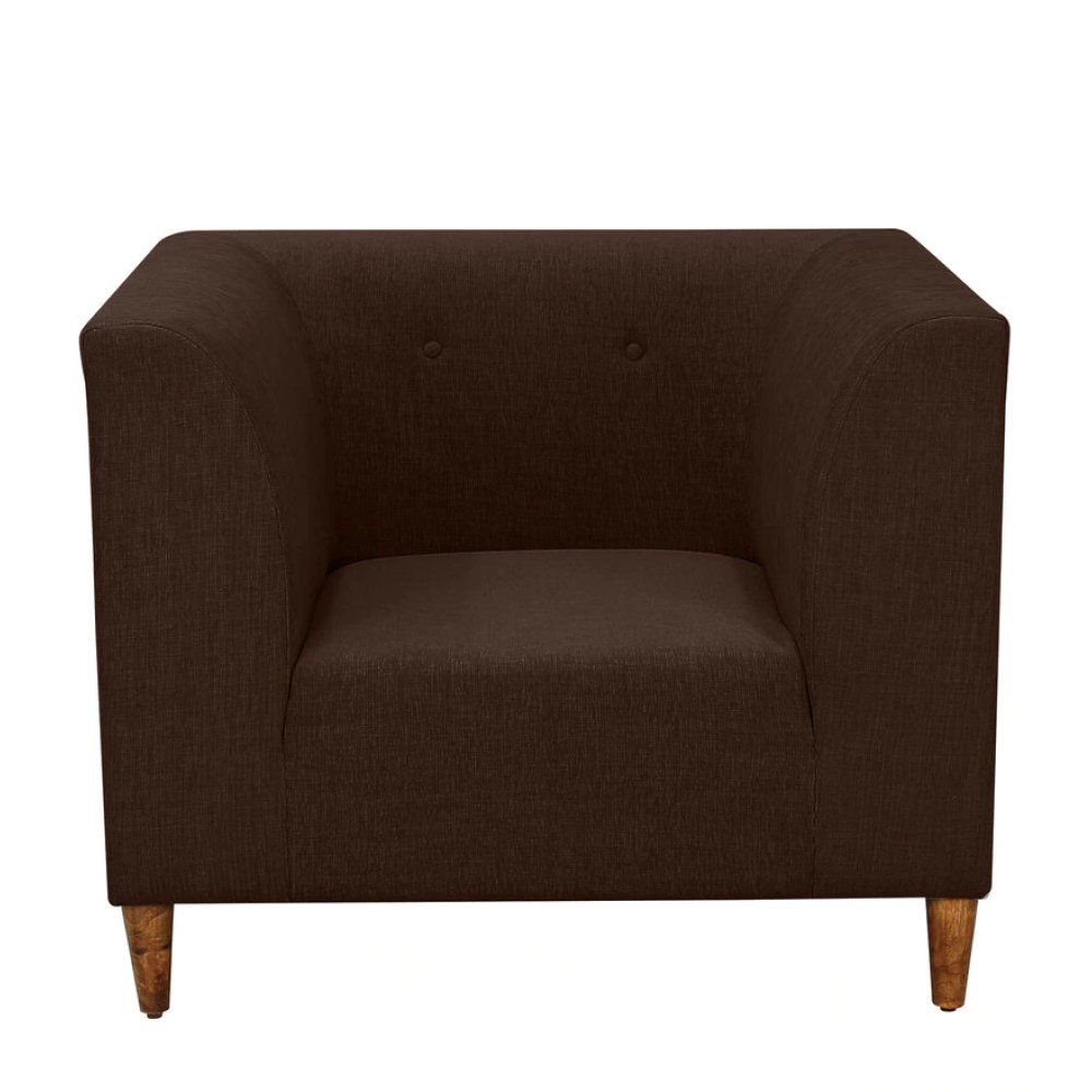 Armando Fabric 1 Seater Sofa In Brown Color image