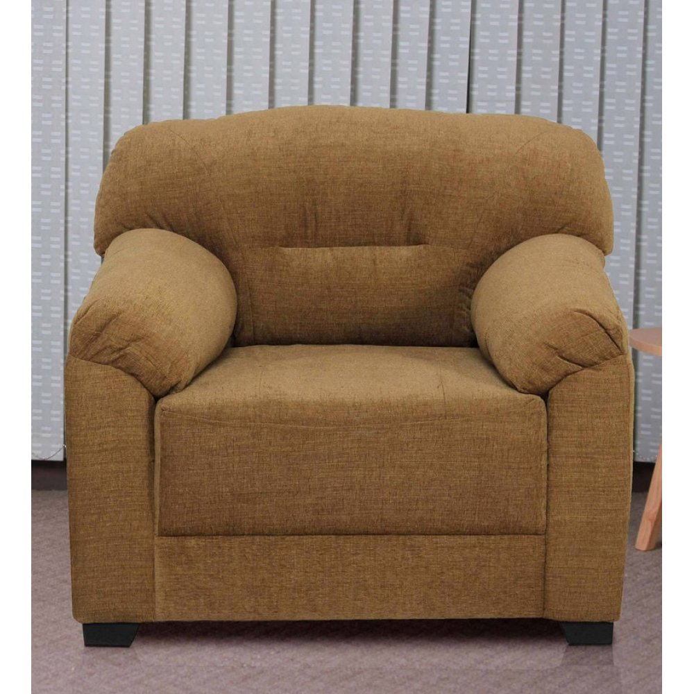 Colton Fabric 1 Seater Sofa in Coffee Brown Color image