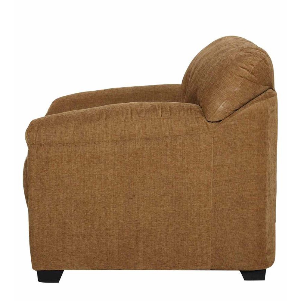 Colton Fabric 1 Seater Sofa in Coffee Brown Color image