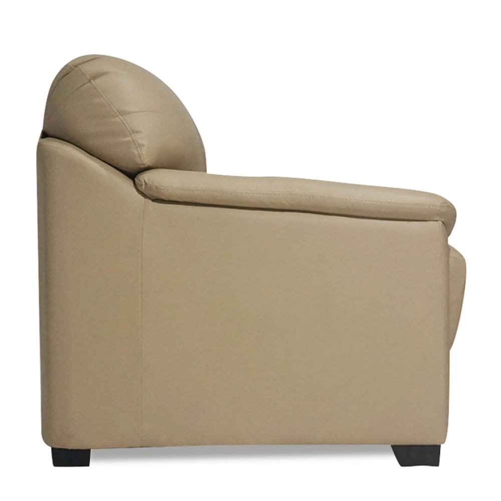 Croma Leatherette 1 Seater Sofa in Light Beige Color image