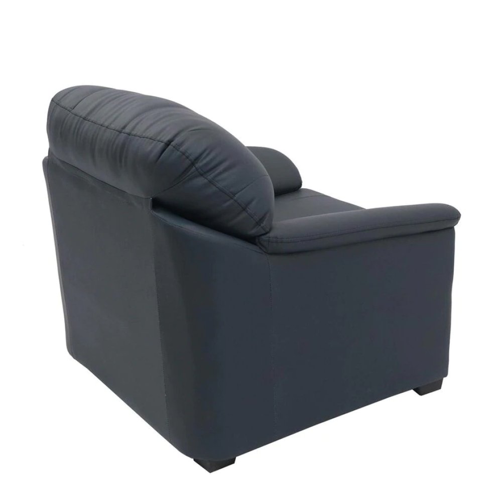 Croma Leatherette 1 Seater Sofa in Dark Blue Color image