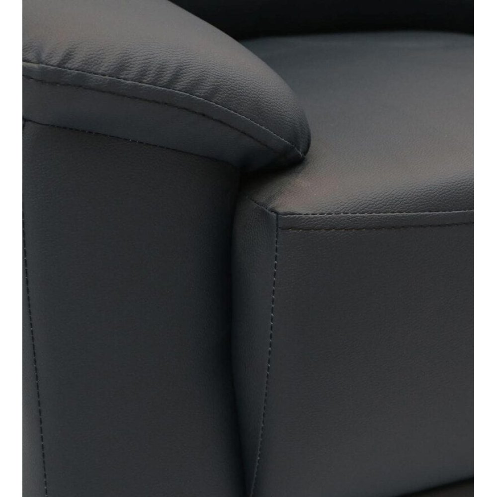 Croma Leatherette 1 Seater Sofa in Dark Blue Color image