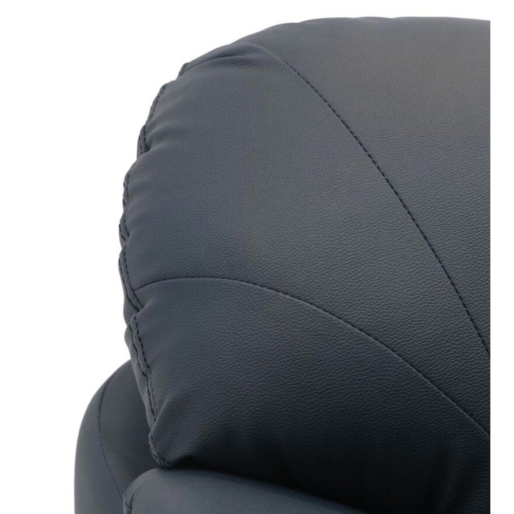 Croma Leatherette 1 Seater Sofa in Dark Blue Color image