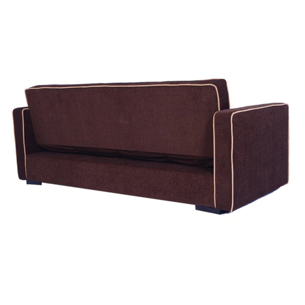 Russell Fabric Convertible Sofa Cum Bed in Dark Brown Colour image