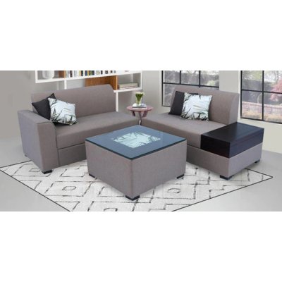 Nanaimo Fabric RHS Sectional Sofa in Brown Colour image
