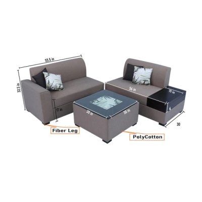 Nanaimo Fabric RHS Sectional Sofa in Brown Colour image