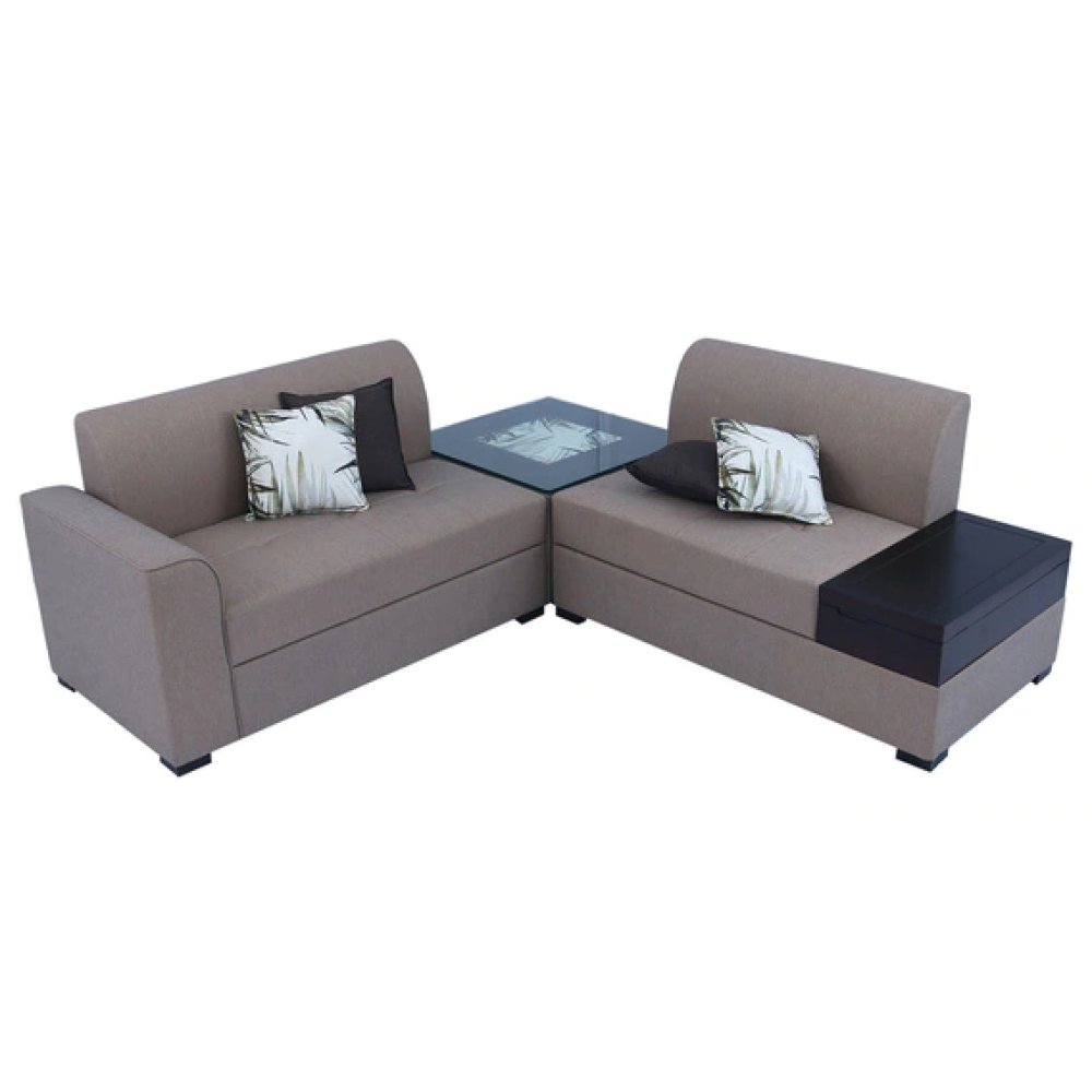 Nanaimo Fabric RHS Sectional Sofa in Brown Colour image