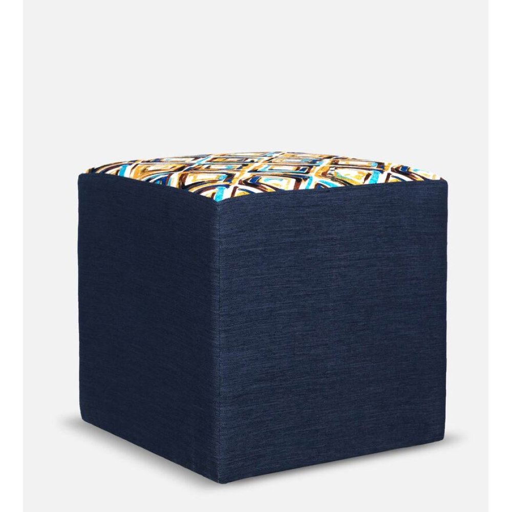 Joan Fabric Pouffe in Blue and Multi Color image