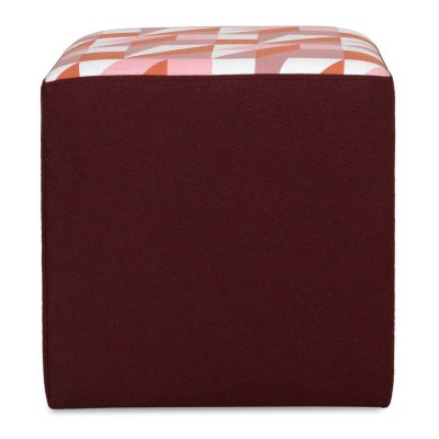 Joan Fabric Pouffe in Maroon Color image
