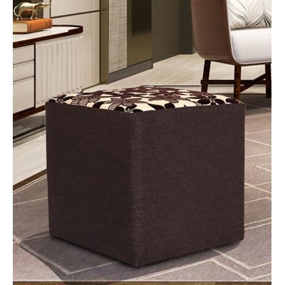 Joan Fabric Pouffe in Brown Color