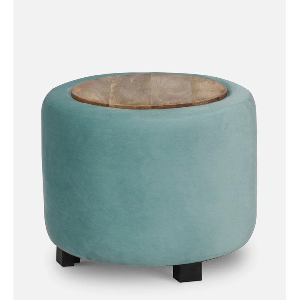 Emica Fabric Ottoman in Green Color With Storage image