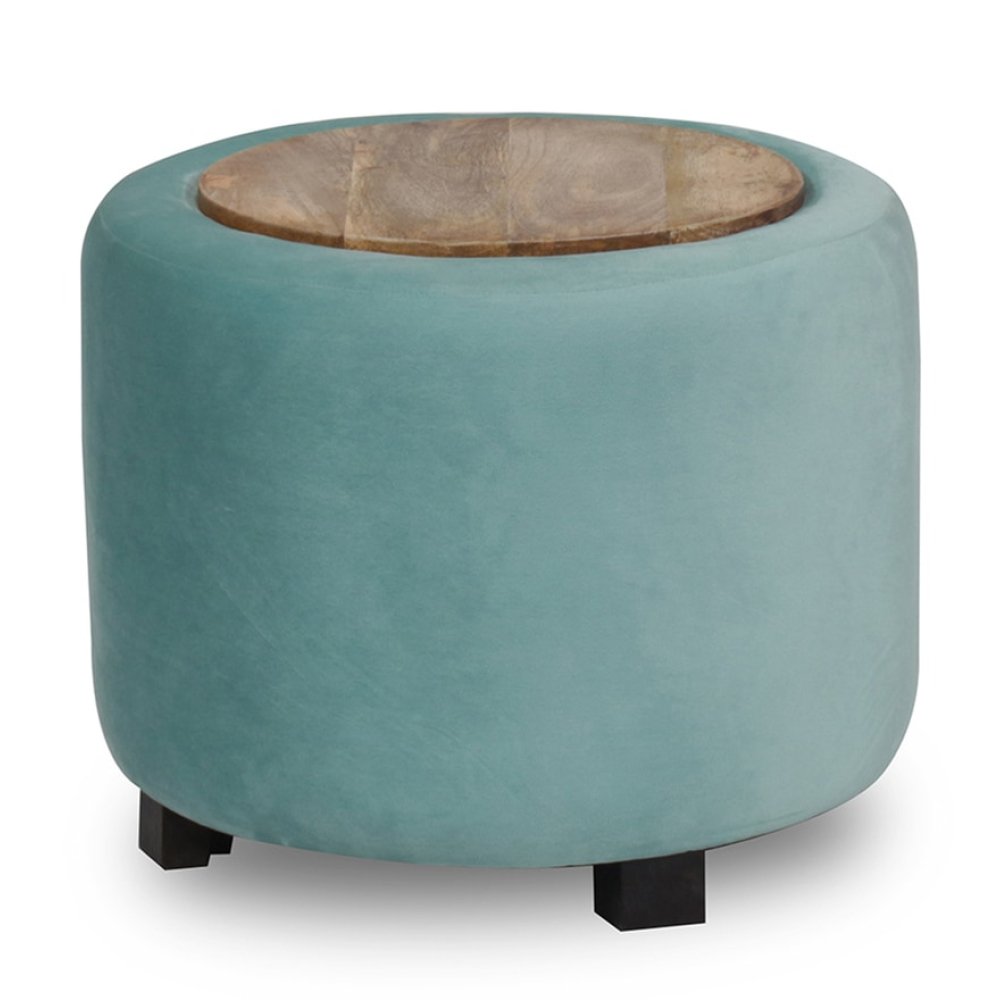 Emica Fabric Ottoman in Green Color With Storage image