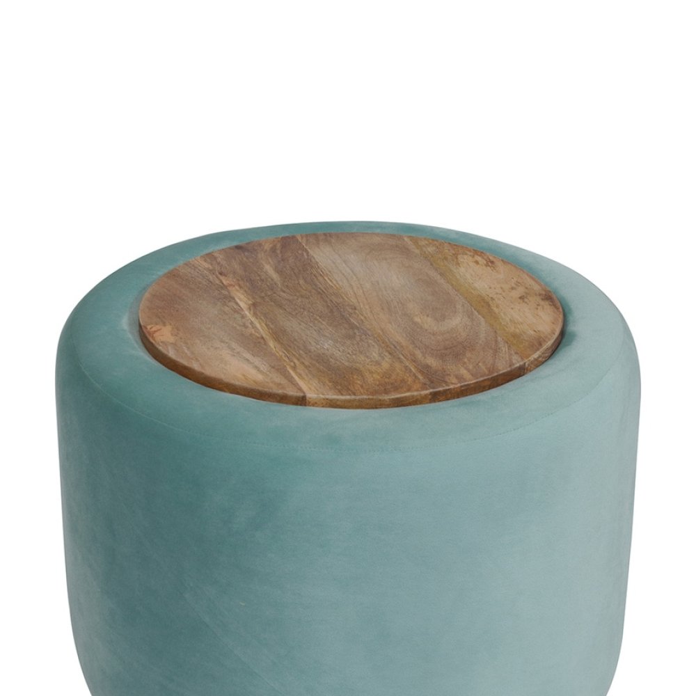Emica Fabric Ottoman in Green Color With Storage image