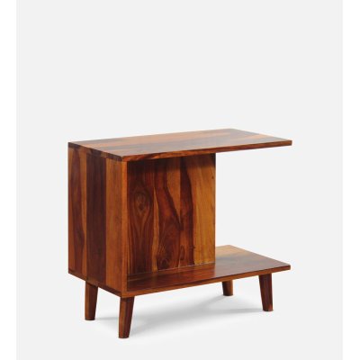 Inge Solid Wood End Table in Walnut Finish image