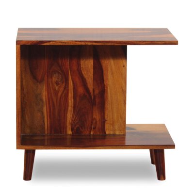 Inge Solid Wood End Table in Walnut Finish image