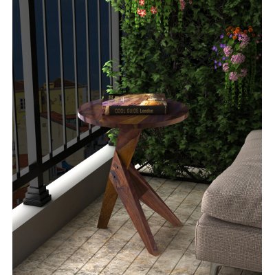 Lativa Sheesham Wood End Table in Walnut Finish