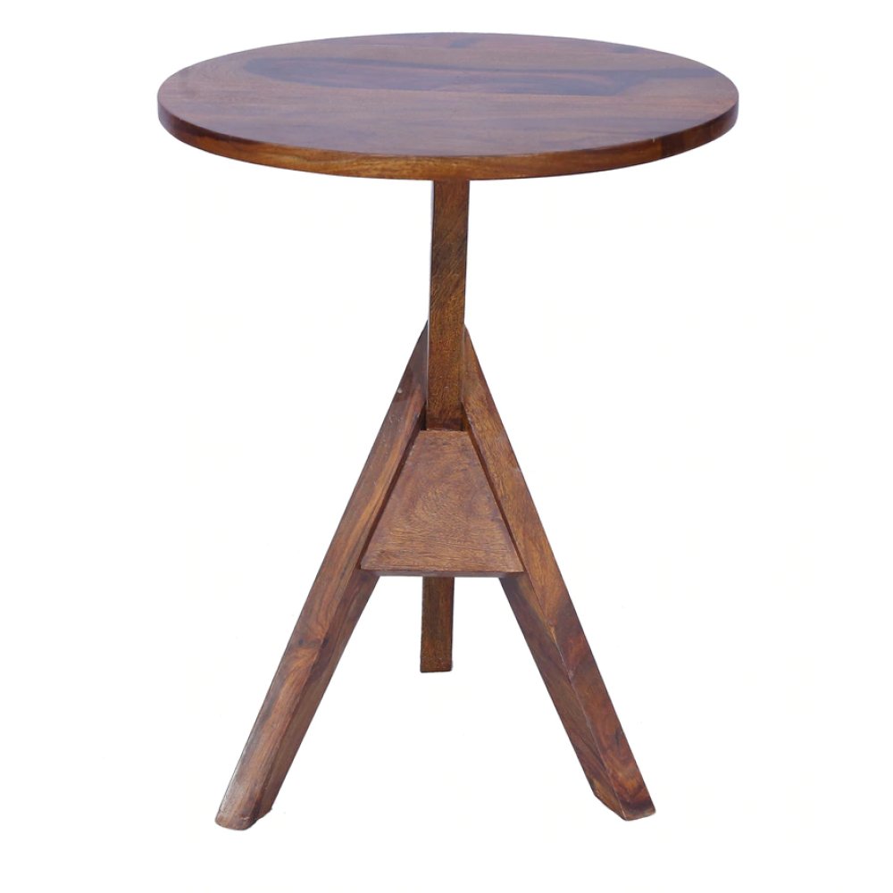 Lativa Sheesham Wood End Table in Walnut Finish image