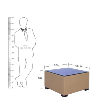 Alvin Upholstered Coffee Table in Beige Colour image