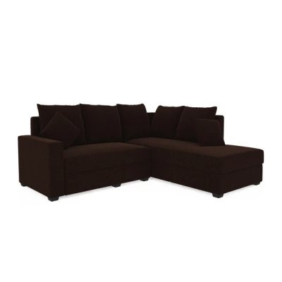 Jordan Fabric LHS Sectional Sofa(2+ Lounger)in Brown Colour image