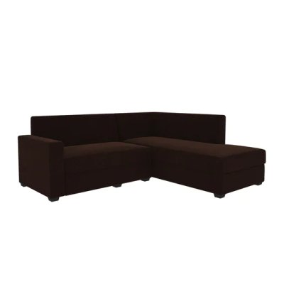Jordan Fabric LHS Sectional Sofa(2+ Lounger)in Brown Colour image