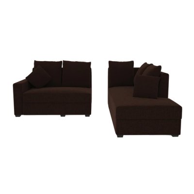 Jordan Fabric LHS Sectional Sofa(2+ Lounger)in Brown Colour image