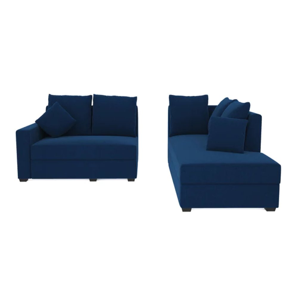 Jordan Fabric RHS Sectional Sofa(2+Lounger) in Blue Colour image