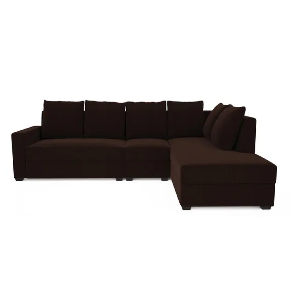 Jordan Fabric LHS Sectional Sofa(3+ Lounger)in Brown Colour image