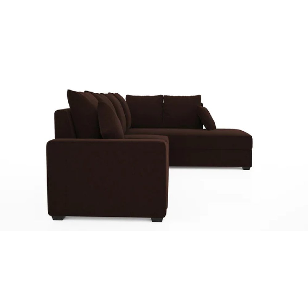 Jordan Fabric LHS Sectional Sofa(3+ Lounger)in Brown Colour image