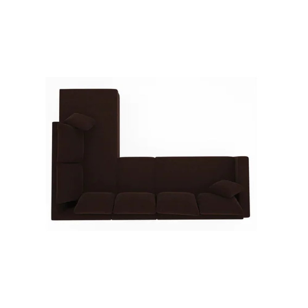 Jordan Fabric LHS Sectional Sofa(3+ Lounger)in Brown Colour image