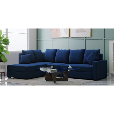 Jordan Fabric RHS Sectional Sofa(3+Lounger) in Blue Colour image