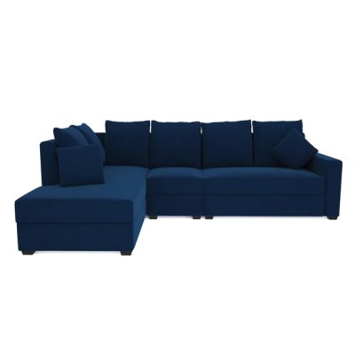 Jordan Fabric RHS Sectional Sofa(3+Lounger) in Blue Colour image