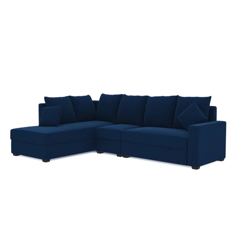 Jordan Fabric RHS Sectional Sofa(3+Lounger) in Blue Colour image