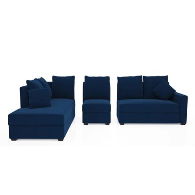Jordan Fabric RHS Sectional Sofa(3+Lounger) in Blue Colour image