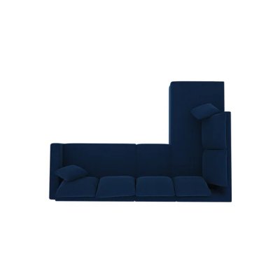 Jordan Fabric RHS Sectional Sofa(3+Lounger) in Blue Colour image