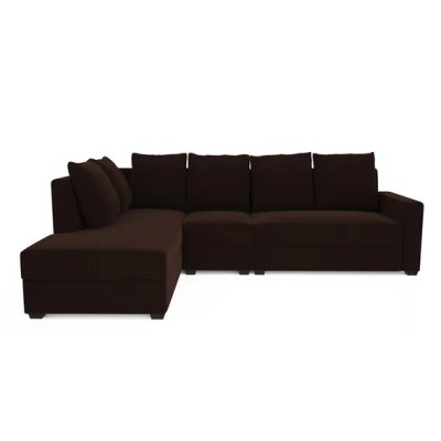 Jordan Fabric RHS Sectional Sofa(3+ Lounger)in Brown Colour image