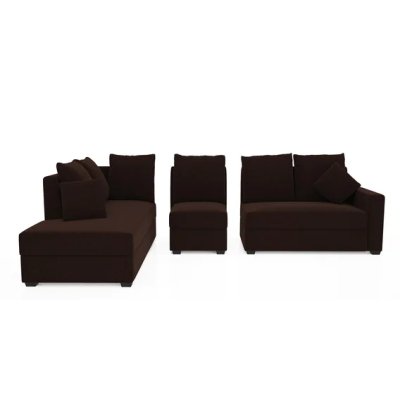 Jordan Fabric RHS Sectional Sofa(3+ Lounger)in Brown Colour image