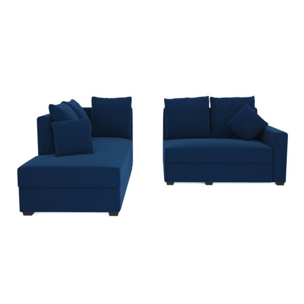 Jordan Fabric LHS Sectional Sofa(2+Lounger) in Blue Colour image
